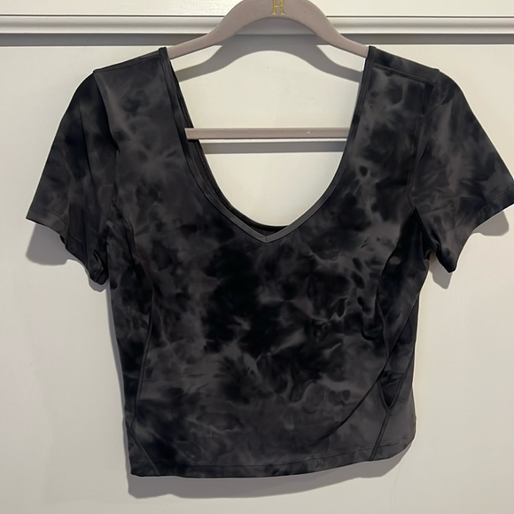 lululemon athletica Tops - Lululemon Align Tee Size 8 Marbled Gray and Black EUC